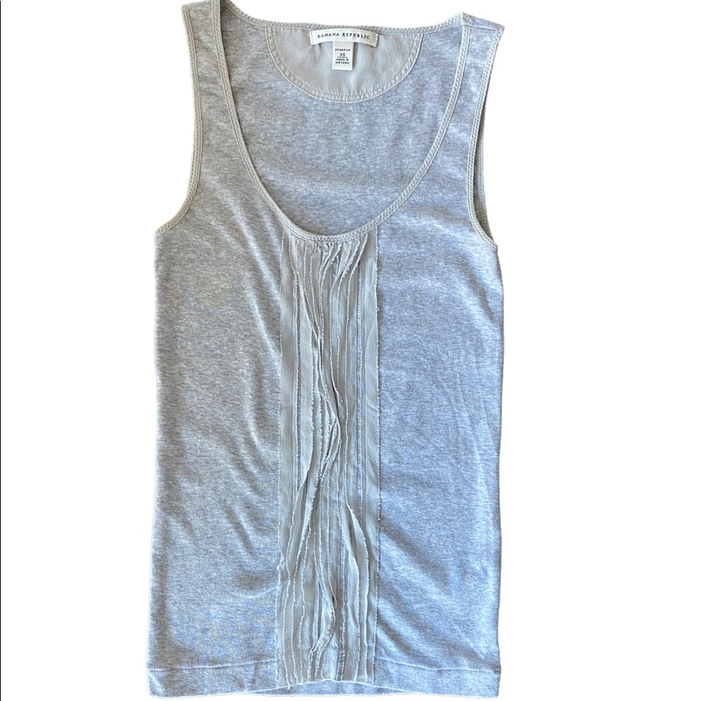 [Banana Republic] Light Gray Tank Top with Silk Ruffles